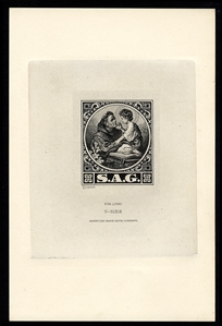 United States - American Banknote Co. Proofs 1934 American Bank Note Co., three different large die proofs printed for S.A.G., diff. religious designs, each with for litho inscription,...
