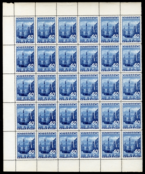 AUSTRIA  Semi-Postals (B138-41) 1936 Ski Concourse Issue, complete set of four, panes of 30, n.h., v.f., cat. $3,900