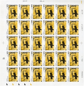 FRANCE (2314-17var) 1992 Contemporary Art, Paintings, set of four imperforate sheets of 30, n.h., v.f. (YT 2779-82) €6,900