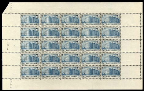 FRANCE  Semi-Postals  (B83) 1939 PTT, sheet of 25, n.h., v.f. (YT 424) €1,250