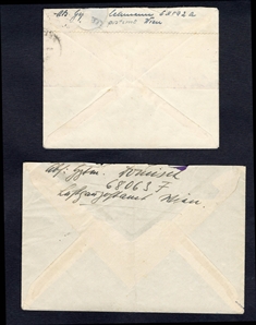 GERMAN WORLD WAR II OCCUPATION ISSUES German WWII Fieldpost - Rhodes (Nov.1944)  (Mi.8B I,II) 1944 Inselpost blue with black overprint, rouletted issue, fine and thick overprints used on two...