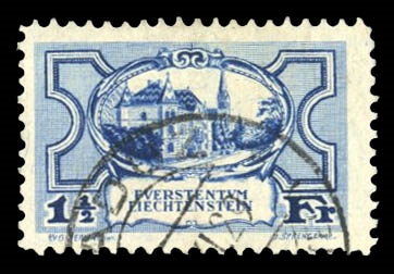 Liechtenstein  80 110 1924 1 1/2fr blue, used