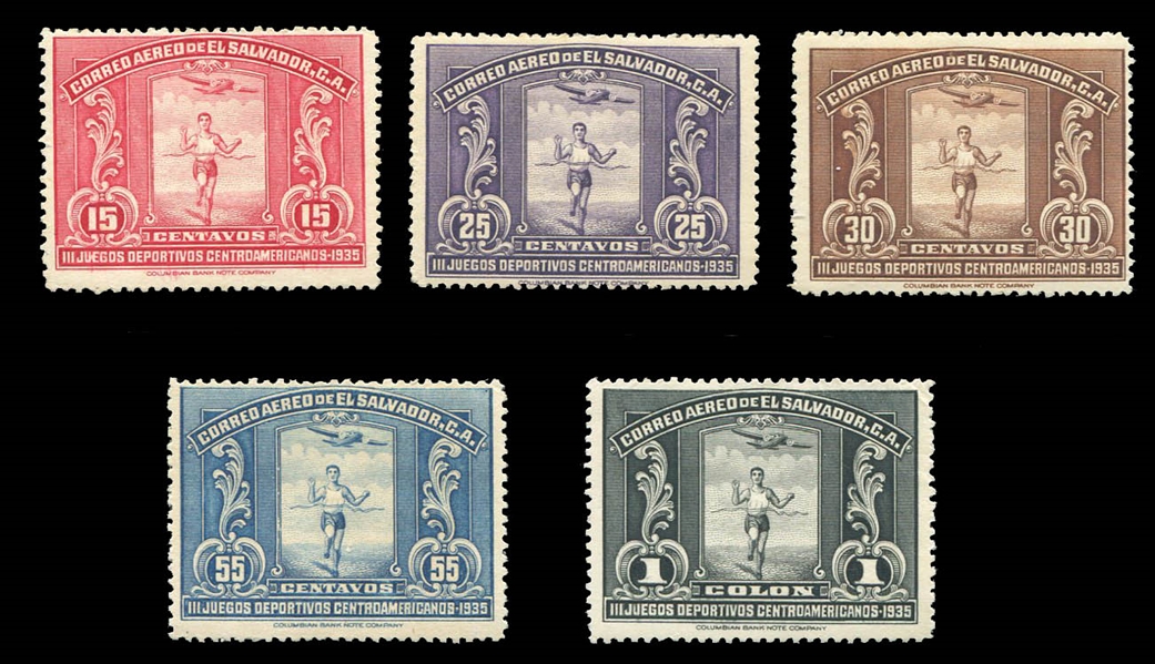 Salvador  C36-40 53.25 1935 3rd Central American Games, complete set, hinged