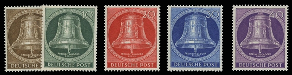 Germany - Berlin  9N94-98 55 1955 Freedom Bell, set of five, never hinged