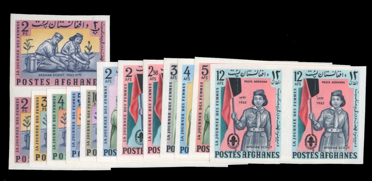 Afghanistan  668-668K 30 1964 Boy Scouts, imperf. pairs, complete set, never hinged