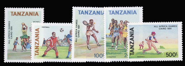 Tanzania  749-753 12.4 1991 All Africa Games, complete set, never hinged