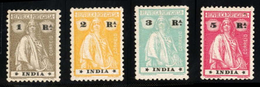 Portuguese Colonies Portuguese India 407-410 144.5 1922 Ceres, 1r-5r, set of four, hinged
