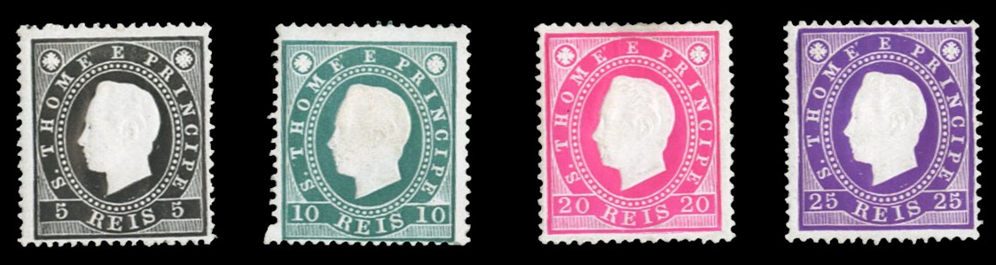 Portuguese Colonies St. Thomas and Prince Islands 15-18 24 1887 5r-25r, four values, hinged