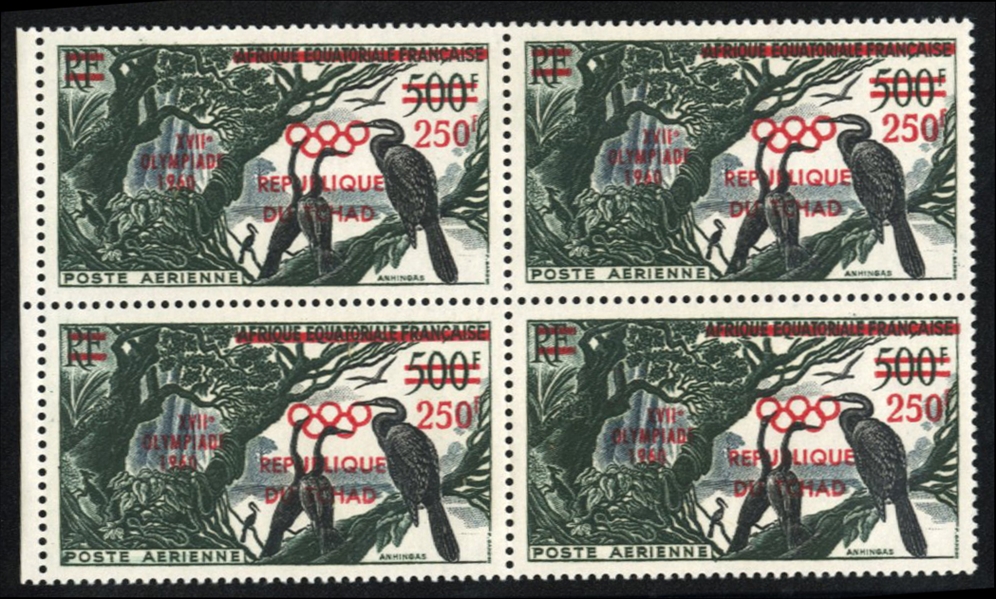 Chad  C1 48 1960 Olympics, block of four, never hinged