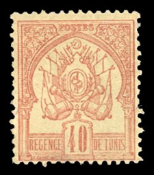 French Colonies Tunisia 6 110 1888 40c red, hinged