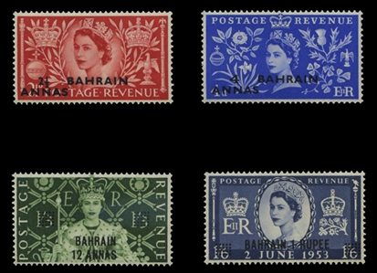 British Commonwealth Bahrain 92-95 15.25 1953 Coronation, set of four, never hinged