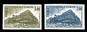 France Officials 1O25-1O26 (YT 63-64) â‚¬69 1980 Council Headquarters, imperf. set of two, never hinged