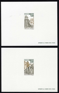 France Officials 2O37-38 (YT 91-92) â‚¬80 1986 UNESCO, set of two epreuves deluxe