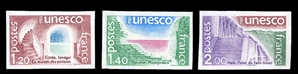 France Officials 2O21-2O23 (YT 60-62) â‚¬92 1980 UNESCO, imperf. set of three, never hinged