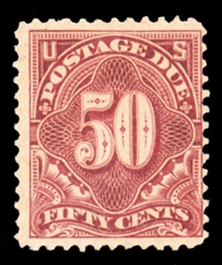 Postage Dues (J37) 1894 50c deep claret, n.h., post office fresh, centered to right, with 2003 PSE certificate, graded VG 50, scarce unhinged (SMQ $650) 