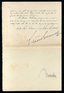 AUTOGRAPHS OF FAMOUS PEOPLE Mussolini, Benito Amilcare Andrea (1883-1945, Italian politician, journalist, and leader of the National Fascist Party, ruling the country as Prime Minister