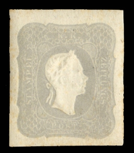 AUSTRIA Newspaper Stamps (P7var) 1861 1.05s gray, margins all around, l.h., v.f., with 2023 Avi opinion (Sass.10e, €1,100) 