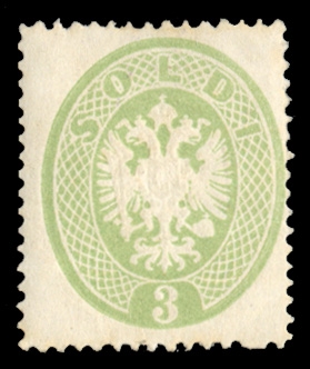AUSTRIA Lombardy Venetia (16) 1863 3s green, small h.r., bright color, fine, with 2023 Avi certificate (Sass. 37) €11,000