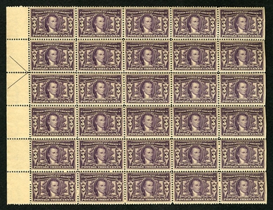 1904 Louisiana-Purchase Exposition (325) 1904 3c violet, left margin block of 30, natural straight edge at right, n.h., fine-v.f. (catalogued as singles), cat. value $5,100