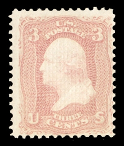 1867 Grill Issue (83) 1867 3c rose, C.Grill, h.r., well defined grill, beautiful pastel color, fresh and nicely centered for issue, fine, with 2006 PSE certificate, ex-Petersen