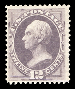 1870-71 Issue (151) 1870 12c violet, unused (regummed), post office fresh, centered to left, beautiful color, fine, with 2024 PFC, cat. value $1,050