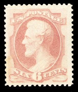 1873 Continental Bank Note Company (159) 1873 6c dull pink, l.h. (if at all), brilliant color, small toned spot at left, well centered, fresh and fine stamp, with 1992 PFC, cat. value $375