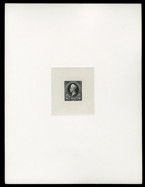 1894-97 Bureau Issue (261AP1) 1894 $1 black, type II, large die proof, die sunk on full card, fresh, v.f., cat. value $500