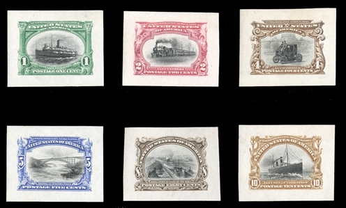 1901 Pan-American Exposition (294-299P2) 1901 1c-10c, complete set of small die proofs (removed from card backing), fresh and completely sound, v.f., cat. value $3,450