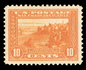 1913-15 Panama-Pacific Exposition (400A) 1913 10c orange, h.r., near perfect centering, fresh color, with 2024 PSE certificate graded Superb 98 (SMQ $800) 