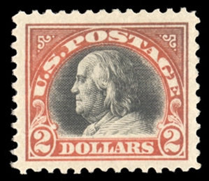 1917-29 Issues (523) 1918 $2 orange and black, h.r., well centered with jumbo margins, with 2023 PSE certificate graded XF 90J (SMQ $700)