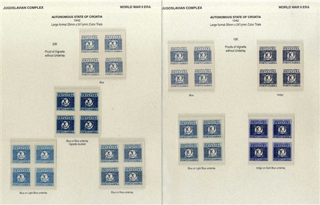 CROATIA Postage Dues (J1/25P) 1941-43 specialized collection on pages, with varieties including overprint double and inverted, Second Issue with five imperf. between varieties