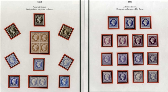 FRANCE 1849-70 Ceres and Napoleon (Empire) imperforate essays, mostly designed and engraved by Barre, selection of 124, various colors and types, occasional pairs and blocks