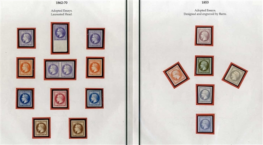 FRANCE 1849-70 Ceres and Napoleon (Empire) imperforate essays, mostly designed and engraved by Barre, selection of 124, various colors and types, occasional pairs and blocks
