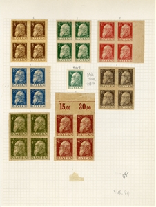 GERMAN STATES Bavaria 1911-20 Luitpold and other issues, Proofs and Essays collection on pages, 75+ imperf. items, unissued designs, varieties, etc., mostly fine-v.f. 