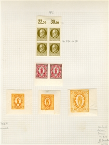 GERMAN STATES Bavaria 1911-20 Luitpold and other issues, Proofs and Essays collection on pages, 75+ imperf. items, unissued designs, varieties, etc., mostly fine-v.f. 