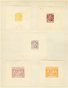GERMAN STATES Bavaria 1911-20 Luitpold and other issues, Proofs and Essays collection on pages, 75+ imperf. items, unissued designs, varieties, etc., mostly fine-v.f. 