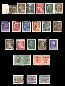 CROATIA Issued under Italian Occupation (Sass.1-22) 1944 Sebenico and Spalato Issues, Italian stamps overprinted and surcharged, n.h., fine-v.f., with 1996 Colla certificate for the latter set