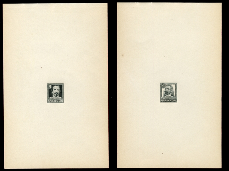 CUBA (264-73TC) 1917 1c-$1 complete set of large die trial color proofs in black, all in full size, printed by Security Bank Note Company, fine-v.f., extremely rare set of large die trial colors 