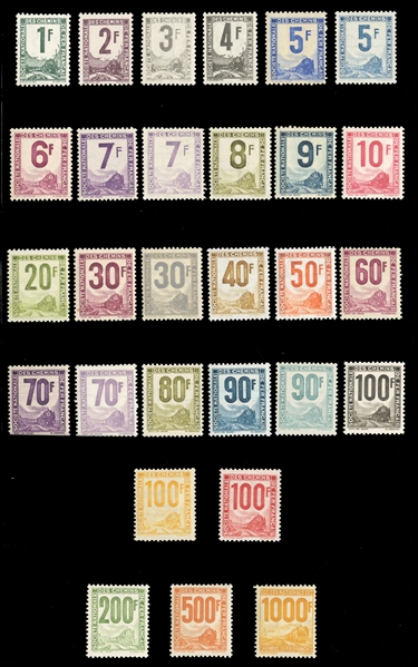 FRANCE Parcel Post (Q215/250) 1944-47 1fr-1,000fr complete set of 29, n.h., fine-v.f., signed Scheller (YT 1-30, €4,030 for hinged) 