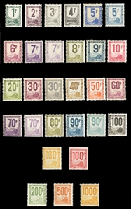 FRANCE Parcel Post (Q215/250) 1944-47 1fr-1,000fr complete set of 29, n.h., fine-v.f., signed Scheller (YT 1-30, €4,030 for hinged) 