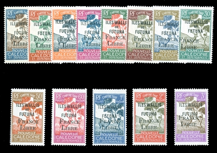 FRENCH COLONIES Wallis & Futuna Postage Dues (J24-36) 1943 France Libre, complete set, l.h. or h.r., fine-v.f. (YT 24-36) €600