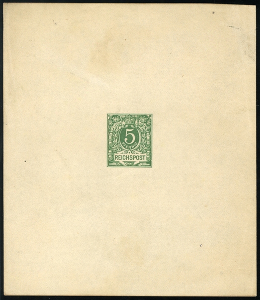 GERMANY 1900 5pf green, proof sheetlet on thin card, slight overall toning, v.f. 