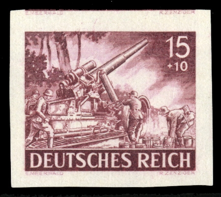 GERMANY Semi-Postals (B224var) 1943 15+10pf imperforate single with large margins all around, unused without gum, v.f. (unlisted in Michel) 