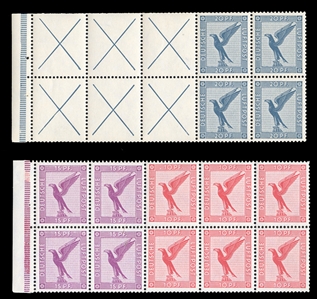 GERMANY Air Post (C28d,30b) 1926-27 German Eagle booklet panes, two different, n.h., v.f., cat. value $750