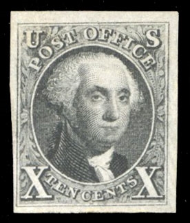 United States 1875 Reproductions of the 1847 Issue (4) 10c black, unused without gum as issued, full to clear margins all around, fine, with 2022 Crowe certificate, cat. value $1,300