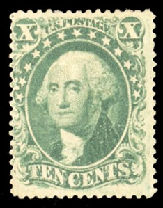 United States 1857-61 Issue (32) 10c green, type II, h.r., fine, with 2022 Crowe certificate, cat. value $5,750