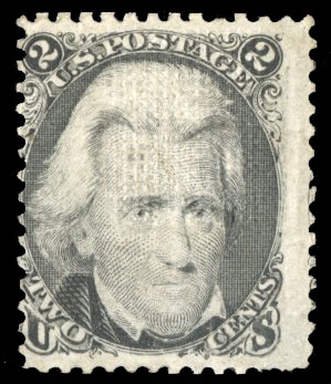 United States 1867 Issue (84) 2c black, D.Grill, large part original gum, thin (not mentioned on accompanying certificate), fine appearance of this rare stamp, with clear 1964 PFC, cat. value $16,000