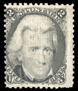 United States 1867 Issue (84) 2c black, D.Grill, large part original gum, thin (not mentioned on accompanying certificate), fine appearance of this rare stamp, with clear 1964 PFC, cat. value $16,000