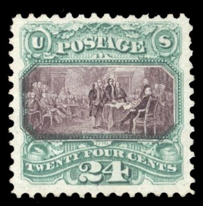 United States 1875 Re-Issue of the 1869 Issue (130) 24c green and violet, unused without gum, well centered, v.f., with 1990 PFC, only 2,091 sold, cat. value $1,000