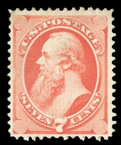 United States 1870-73 Issues (138) 1871 7c vermilion, H.Grill, h.r., with some short gumming and perf. crease at top (the latter not mentioned on the accompanying certificate), otherwise fine